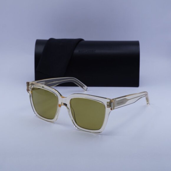 Saint Laurent SL507 005 Square Sunglasses – Transparent Yellow/Green main image 8